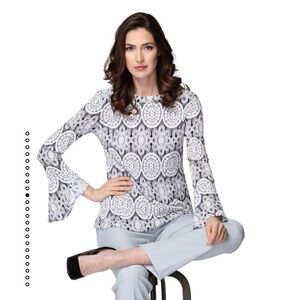 NWT Joseph Ribkoff Lace Overlay Top